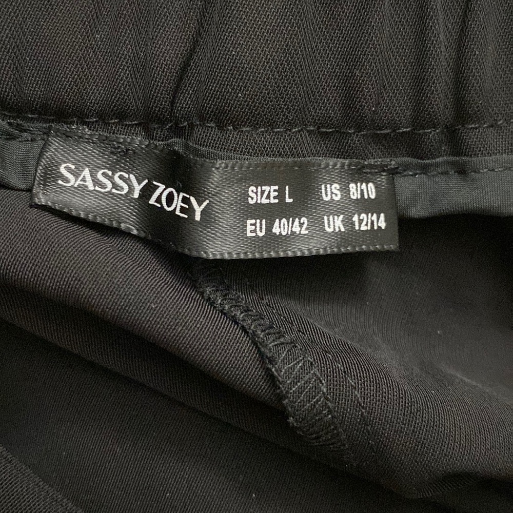 Sassy Zoey | Black Wide Leg Trouser Pants - Picture 5 of 10